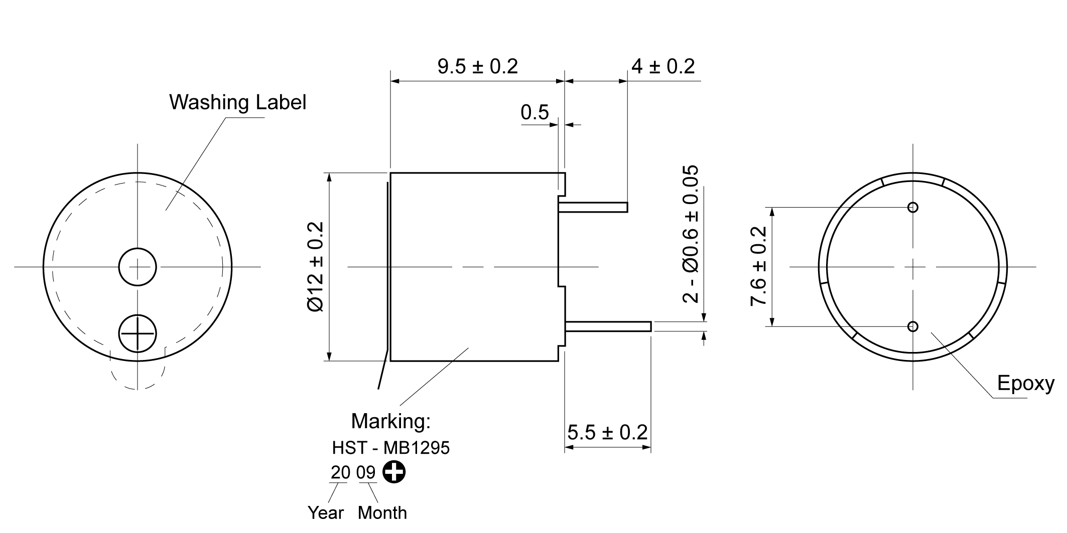 MB1295-23S12P Mechanical Drawing